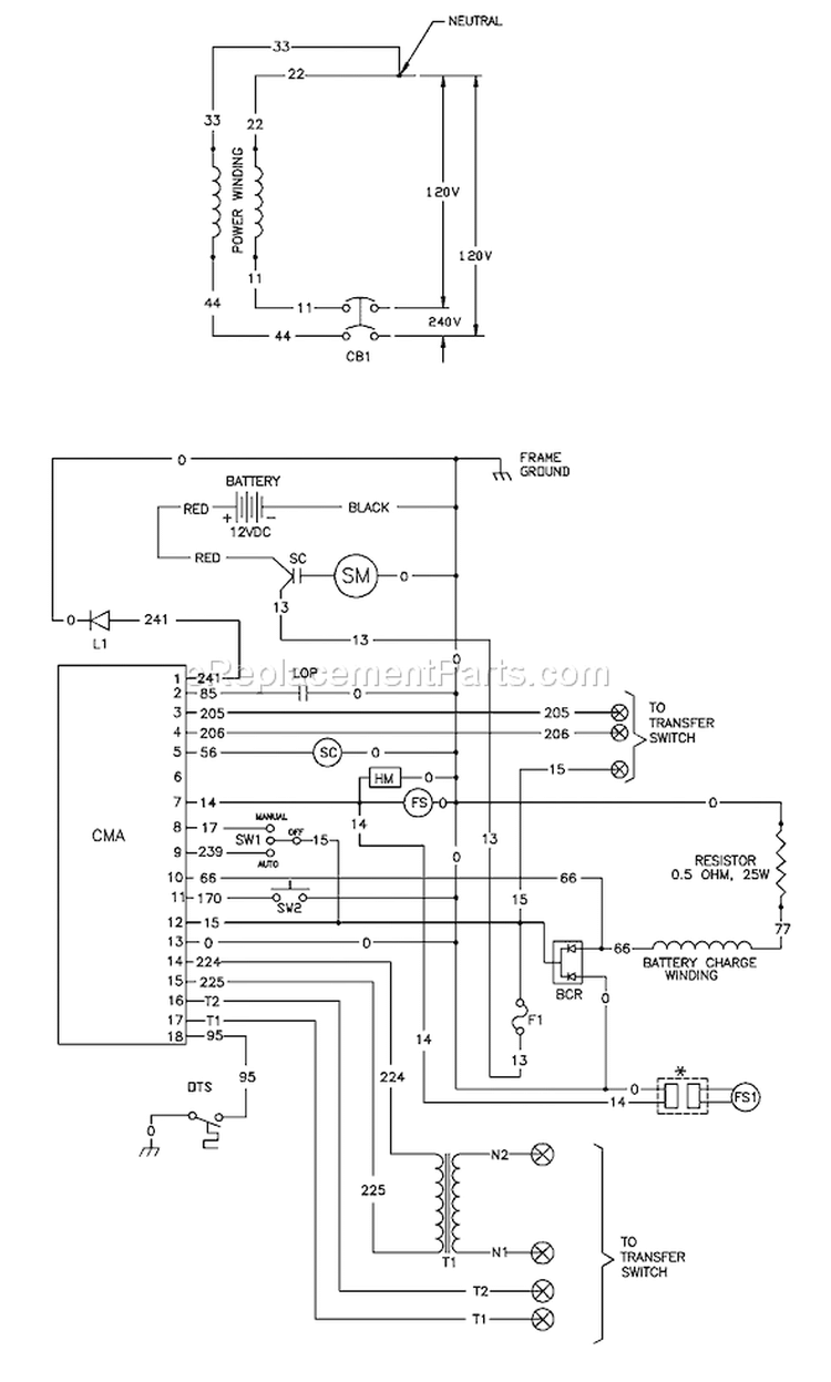 Page I Diagram and Parts List for 1461-0  Briggs and Stratton Generator